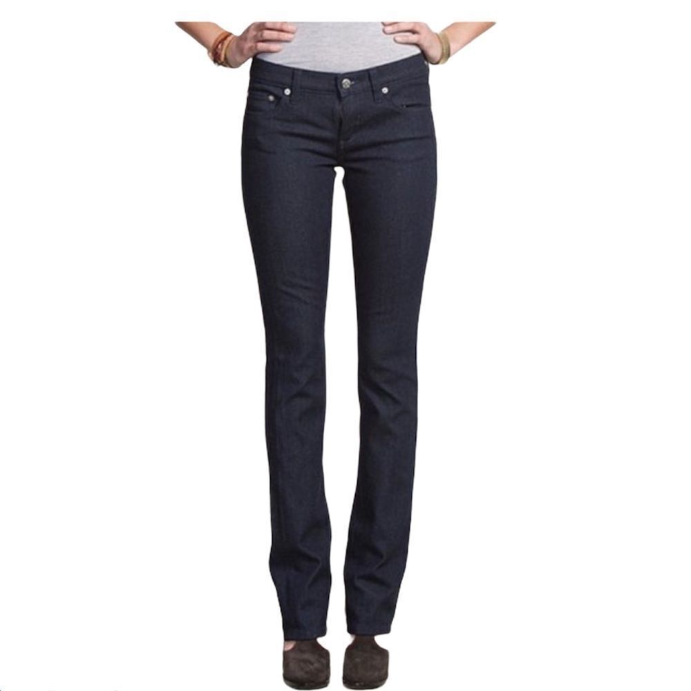 NEW Henry & Belle Ideal Straight Low Rise Jeans in Clean Dark Wash Size 26